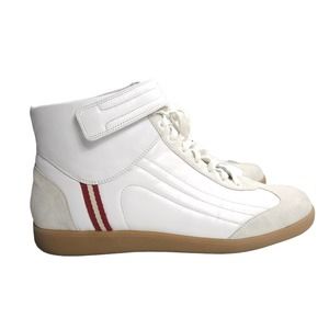 Bally Men's "Naster" High Top White Leather Sneakers Size 10